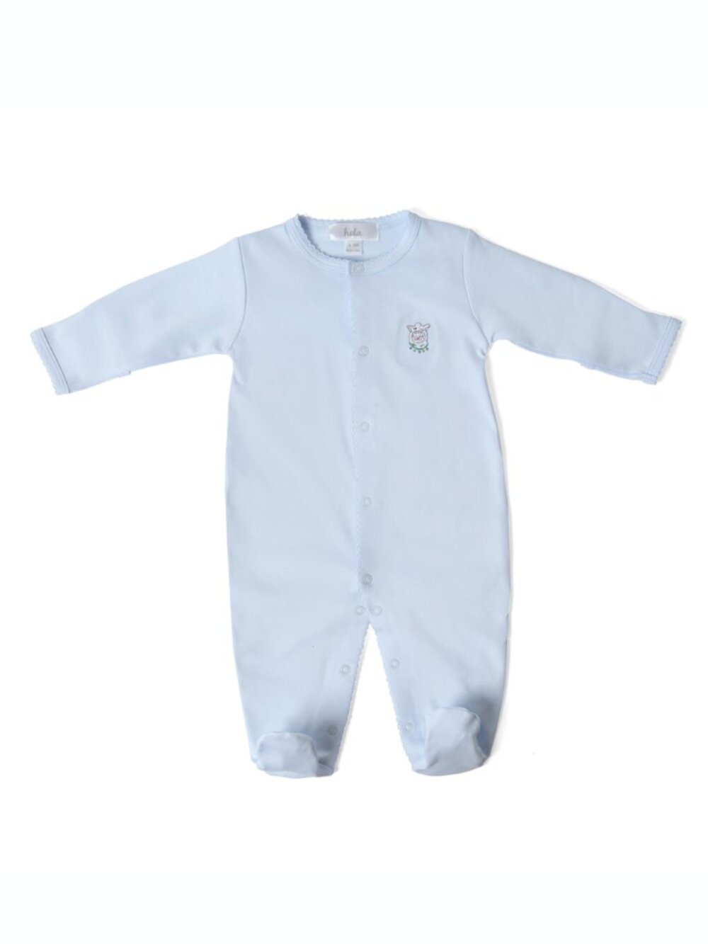 Footie Pima Cotton Footed Sleeper Pajama Boys Playsuit Blue Outfit HOLA BABY